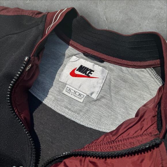 Nike Nylon Full Zip & Button Bomber Jacket XL - Picture 2 of 3